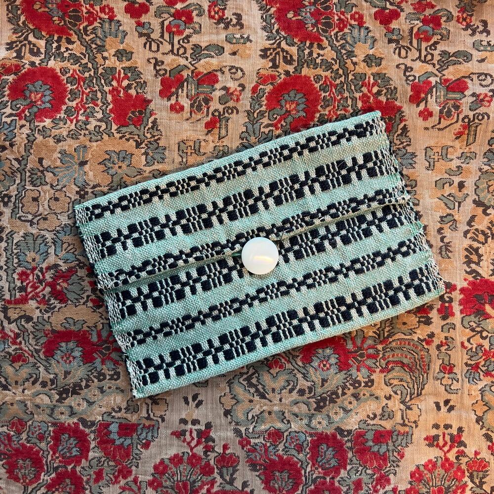 Antique Overshot Woven Pouch